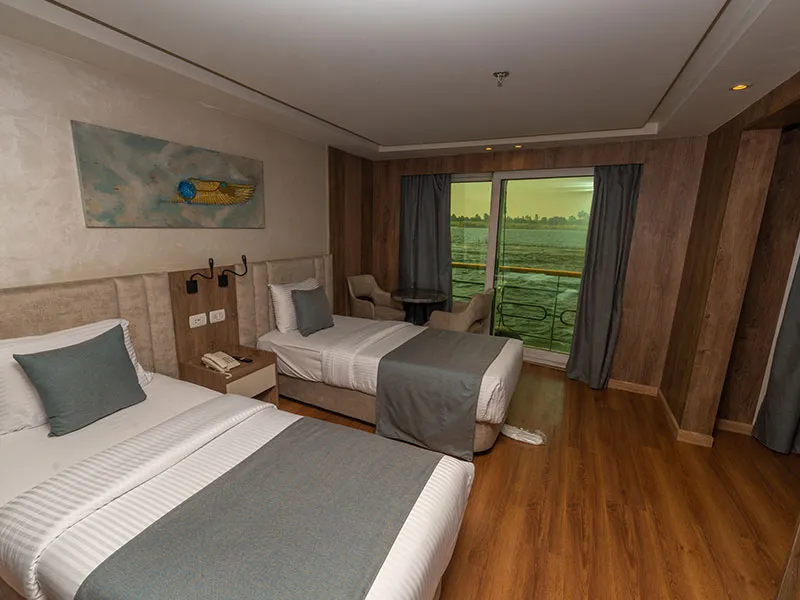 Cabin aboard the Royal Signature Nile Cruise Nile cruise
